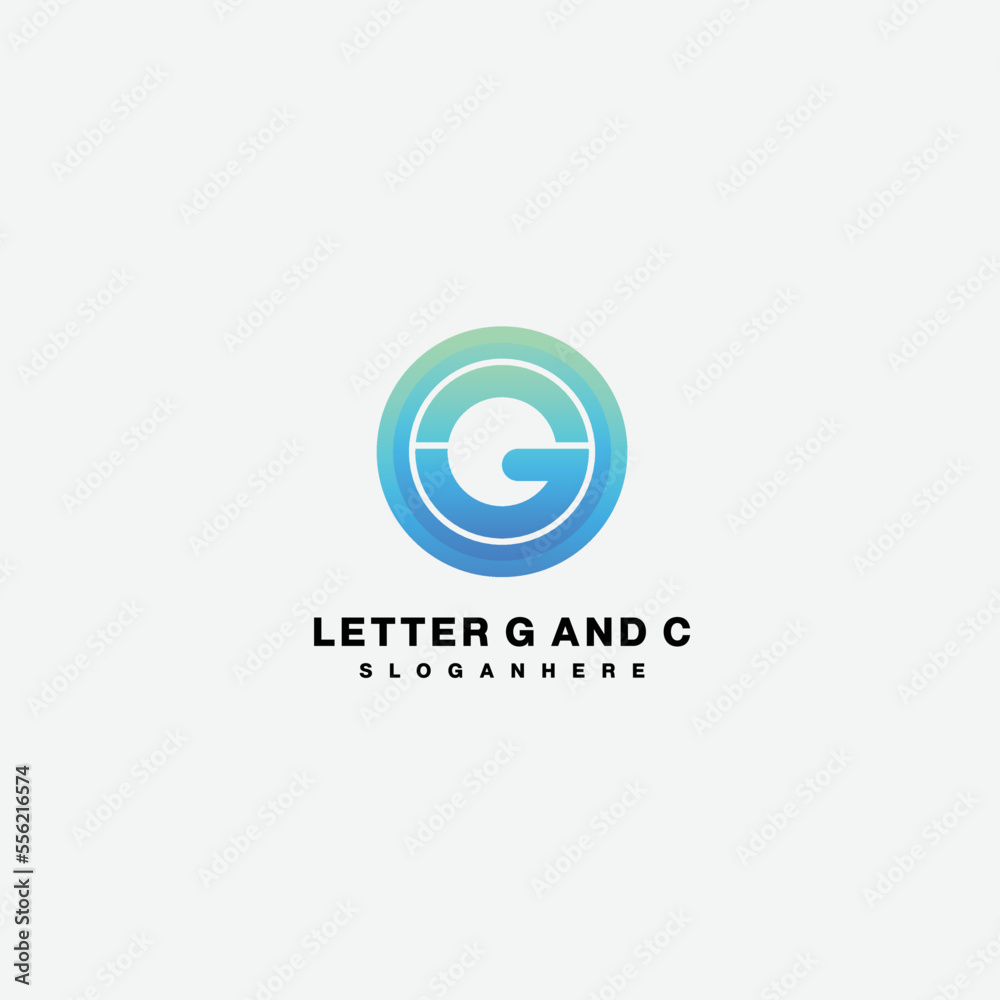 letter g and c logo gradient colorful icon symbol