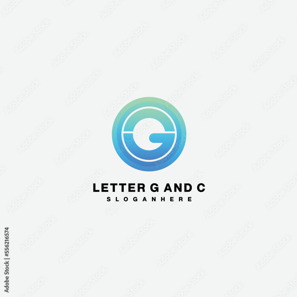 letter g and c logo gradient colorful icon symbol letter g and c logo gradient colorful icon symbol