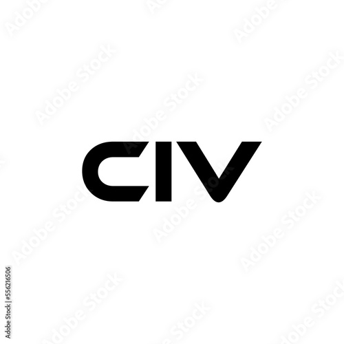 CIV letter logo design with white background in illustrator, vector logo modern alphabet font overlap style. calligraphy designs for logo, Poster, Invitation, etc.