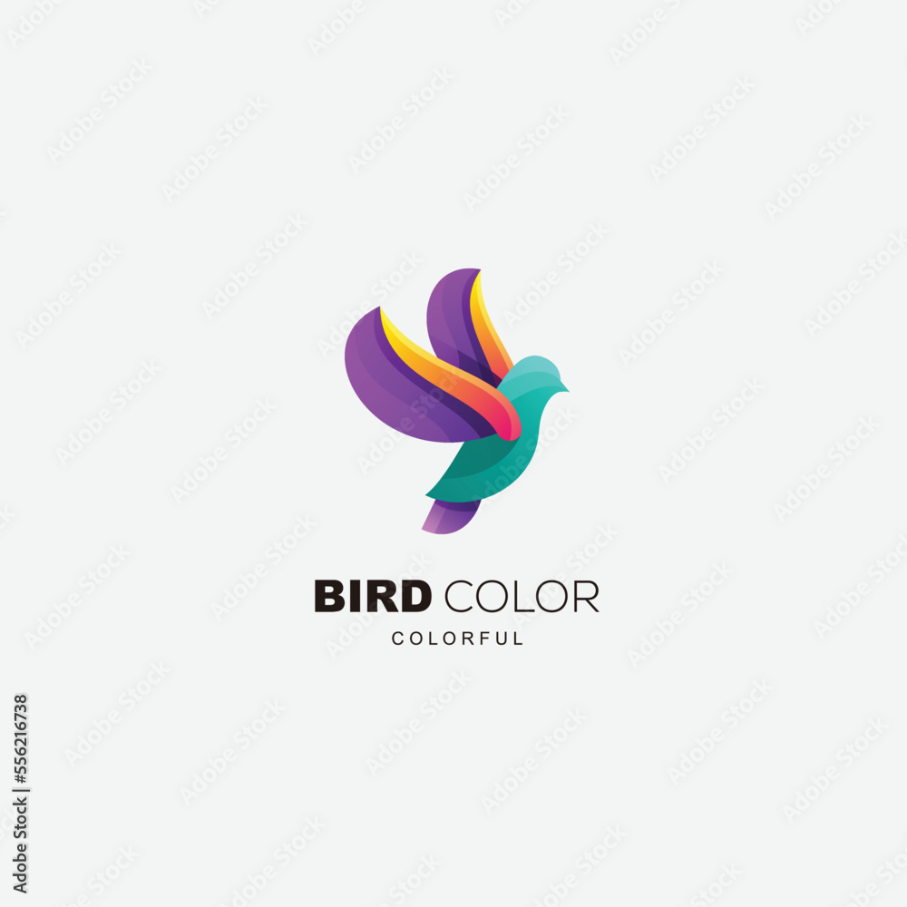 Obraz premium bird icon design vector gradient color illustration