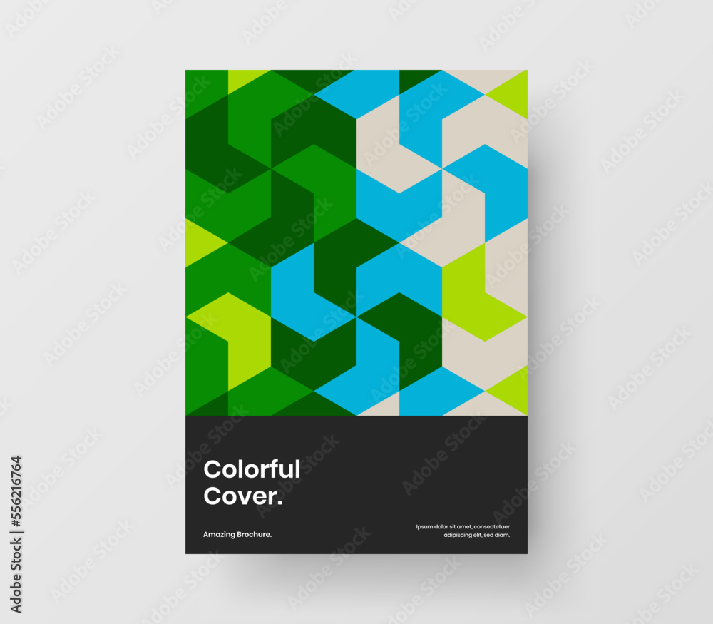 Creative mosaic shapes presentation concept. Trendy annual report vector design template.