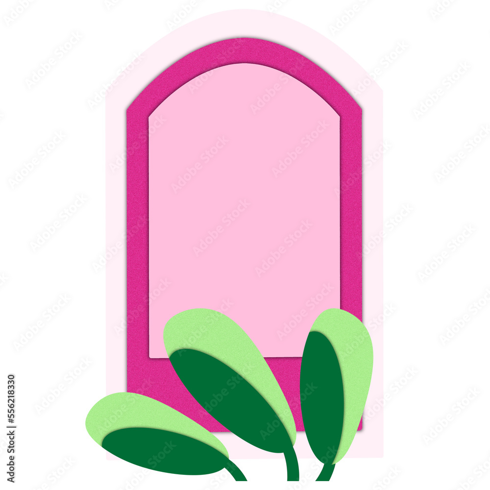 The pink window frame and botany The pink window frame and botany