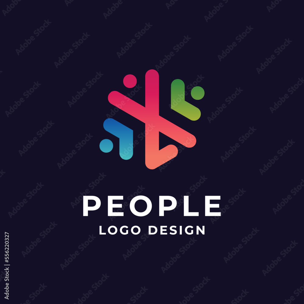 Obraz premium colorful peoples for family logo design