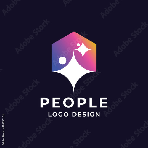 child with home for orphanage or education logo