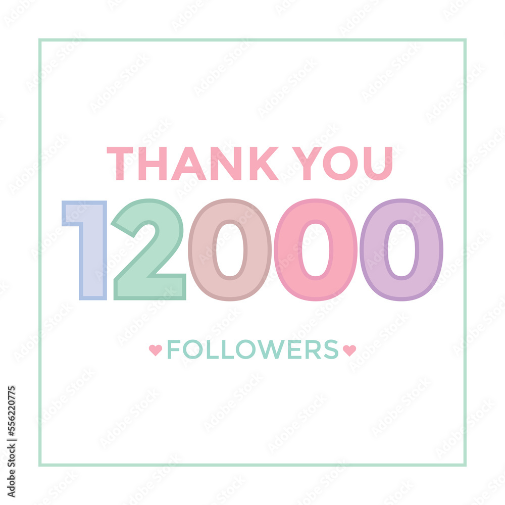 Thank you 12000 followers congratulation template banner. 12k followers celebration
Thank you 12000 followers congratulation template banner. 12k followers celebration