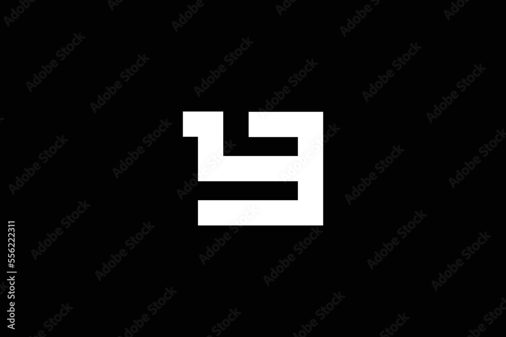 Minimal Awesome Trendy Letter 1 4 3 Logo Design Template On Black Background Minimal Awesome Trendy Letter 1 4 3 Logo Design Template On Black Background