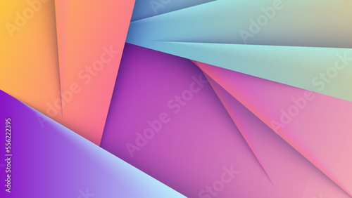 abstract colorful background with 3d overlap triangle and stripes