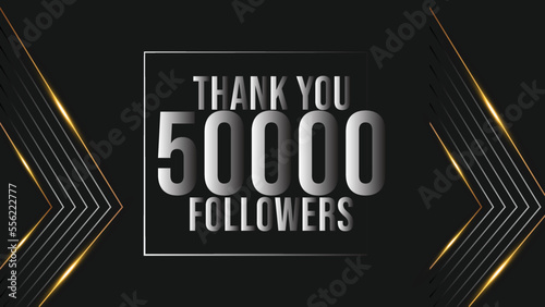 Thank you 50000 followers congratulation template banner. 50k followers celebration

