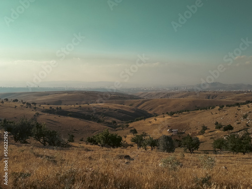 Landscape with Mountains and Sky, View of The Mountain, Moody Nature, Dark Sky View, Sunrise or Sunset