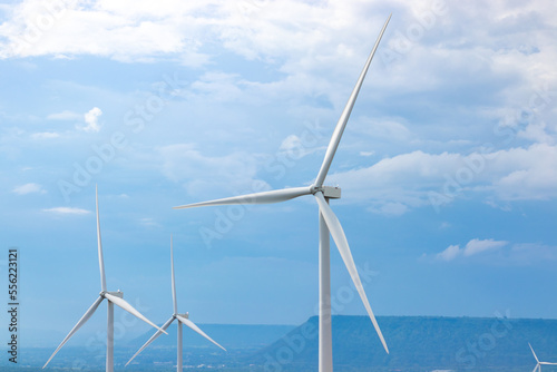 Wind turbines for generating electricity in the mountains of Thailand