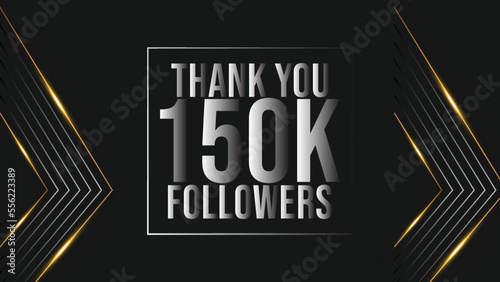 Thank you banner for social 150k friends and followers. Thank you 150000 followers 