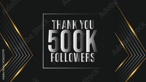 Thank you banner for social 500k friends and followers. Thank you 500000 followers 