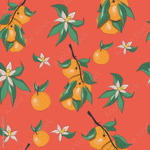 Orange branches pattern