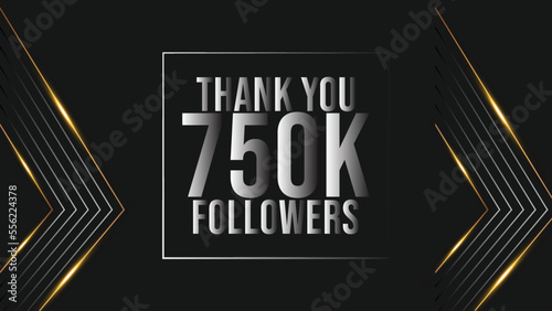 celebration 750000 subscribers template for social media. 750k followers thank you 