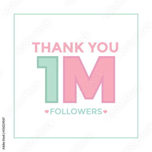 Thank you banner for social friends and followers. Thank you 1m followers
