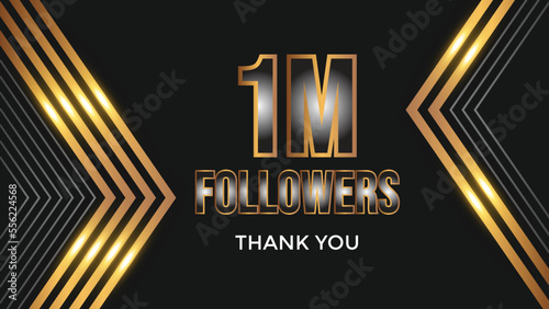 Thank you 1m followers congratulation template banner. 1m followers celebration
