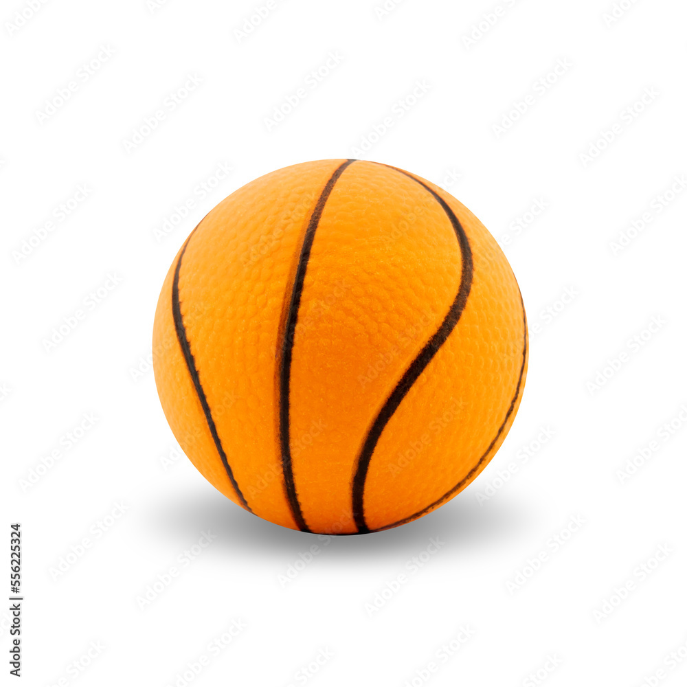 Toy rubber basketball isolated on white background