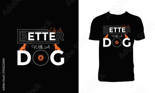 Creative Dog Typography And Calligraphy T Shirt Design. 