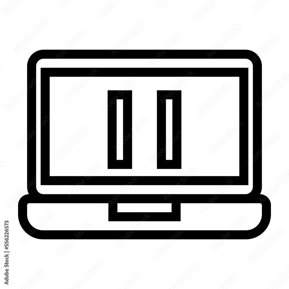 Outline Icon Innovation Laptop Pause Outline Icon Innovation Laptop Pause