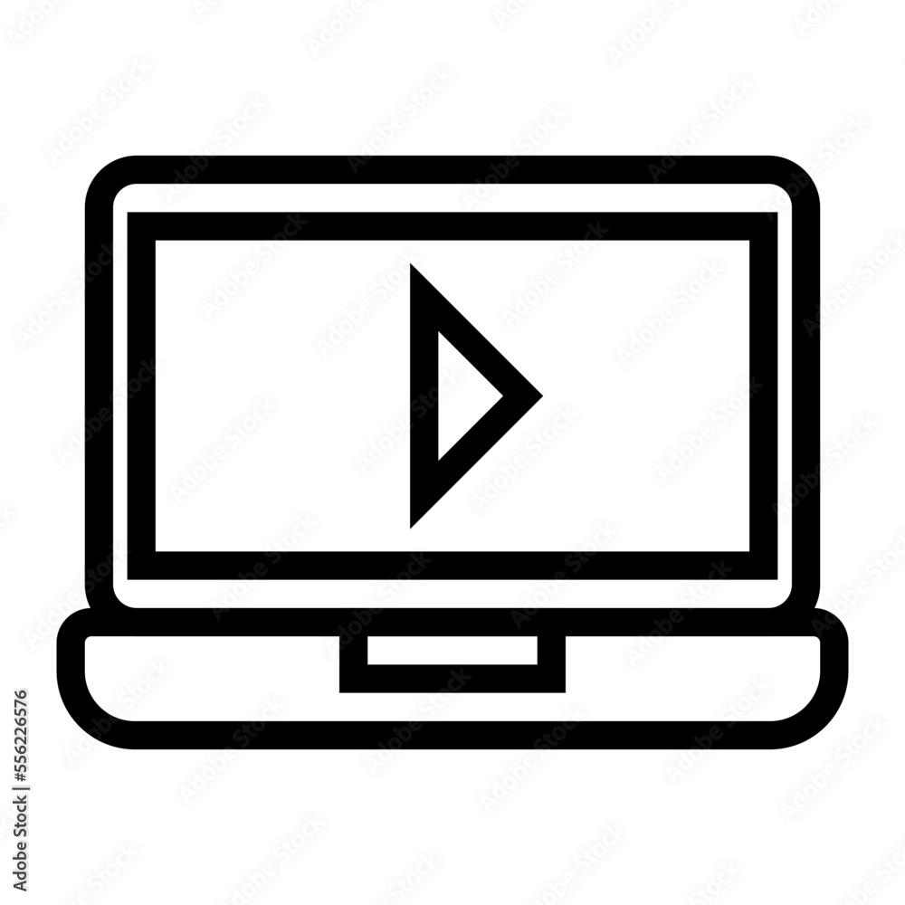 Outline Icon Innovation Laptop Play Outline Icon Innovation Laptop Play