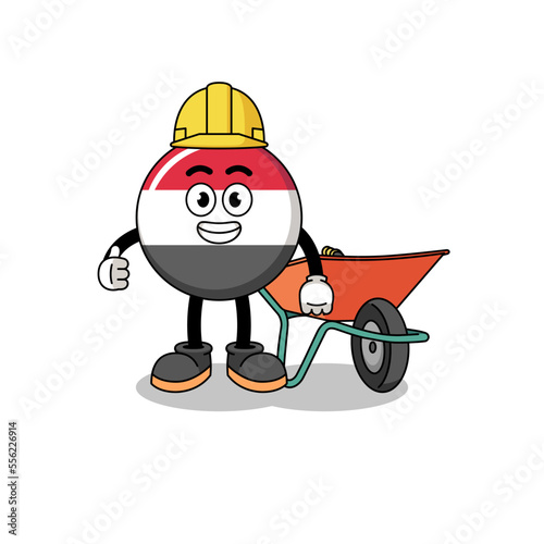 yemen flag cartoon as a contractor