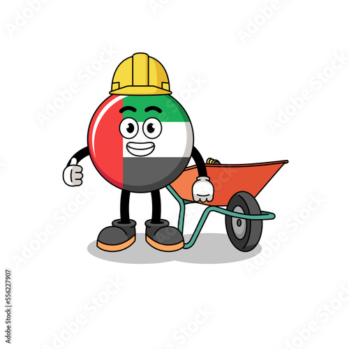 UAE flag cartoon as a contractor