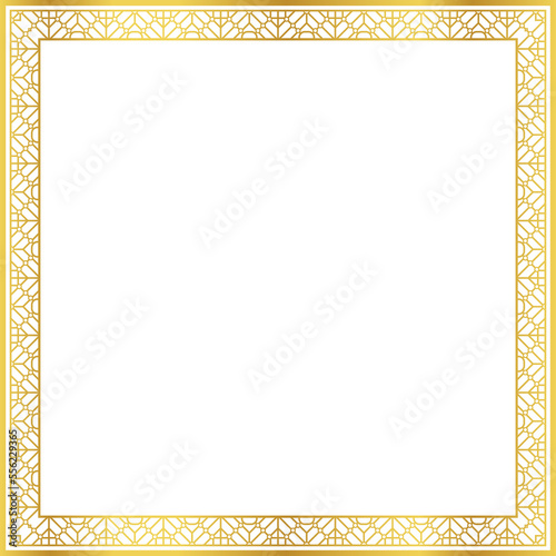 Luxury golden square frame botanic garden vingate pattern