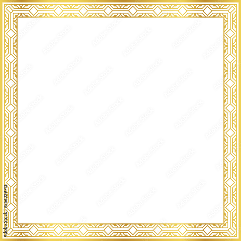 Luxury golden square frame botanic garden vingate pattern Luxury golden square frame botanic garden vingate pattern