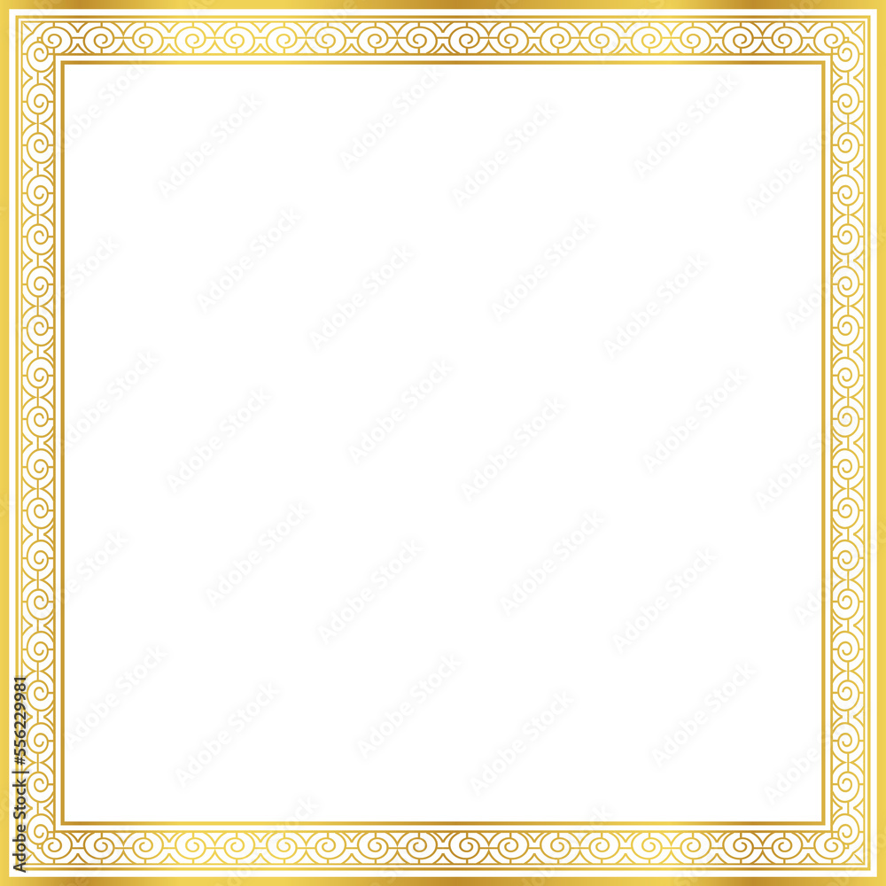 Luxury golden square frame botanic garden vingate pattern Luxury golden square frame botanic garden vingate pattern