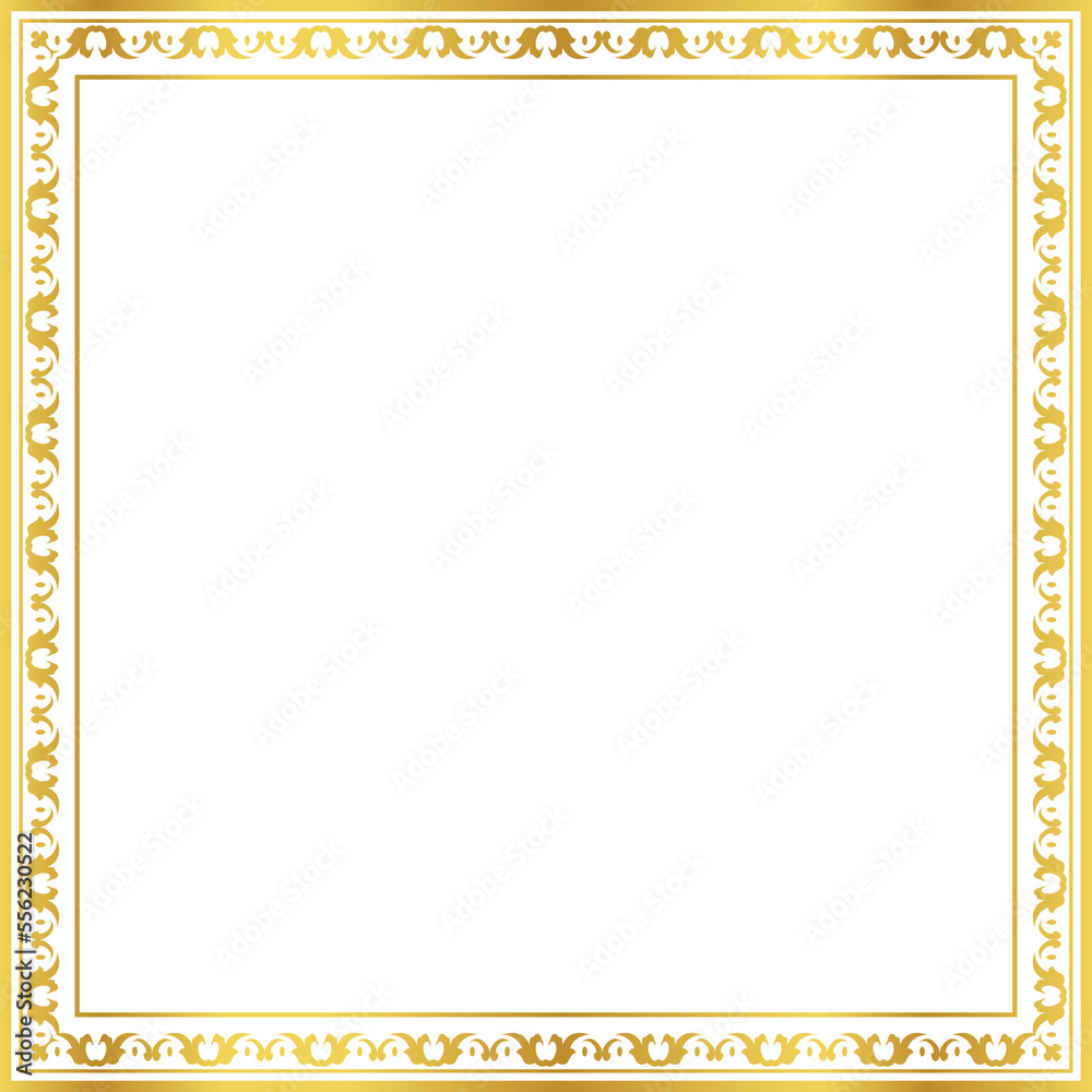 Luxury golden square frame botanic garden vingate pattern Luxury golden square frame botanic garden vingate pattern