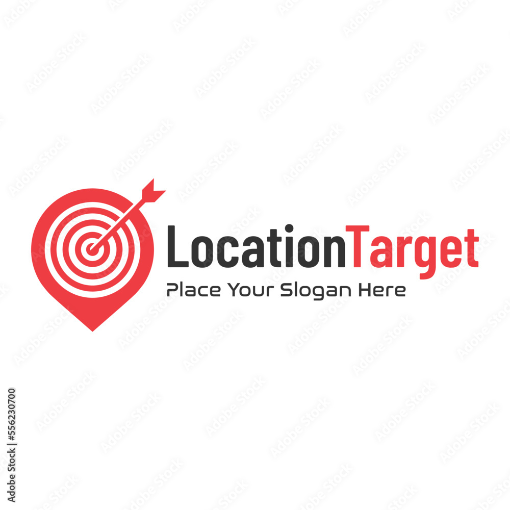 Location target vector logo template. This design use archery and arrow symbol. Suitable for navigation. Location target vector logo template. This design use archery and arrow symbol. Suitable for navigation.