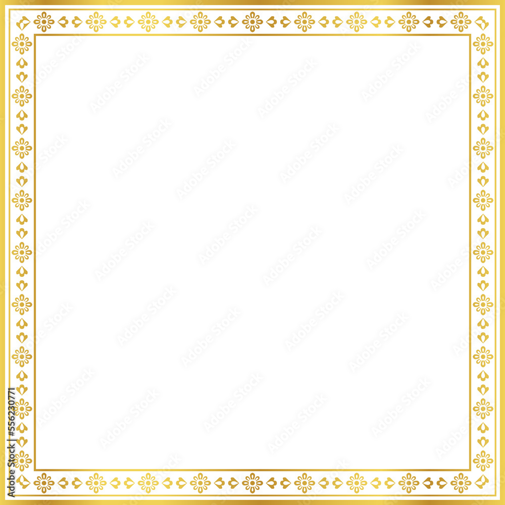 Luxury golden square frame botanic garden vingate pattern Luxury golden square frame botanic garden vingate pattern