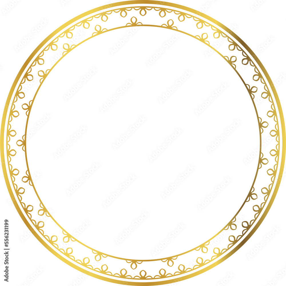 Luxury golden round frame botanic garden vingate pattern Luxury golden round frame botanic garden vingate pattern