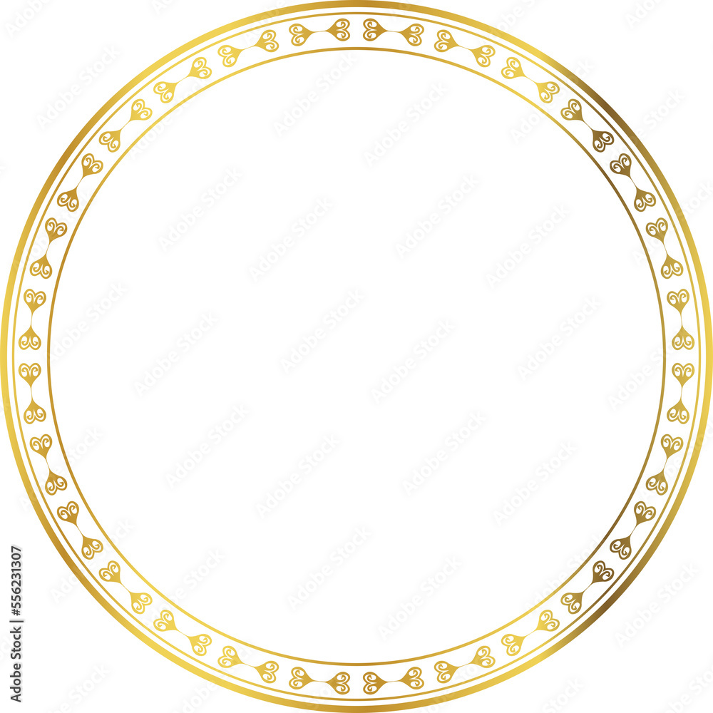 Luxury golden round frame botanic garden vingate pattern