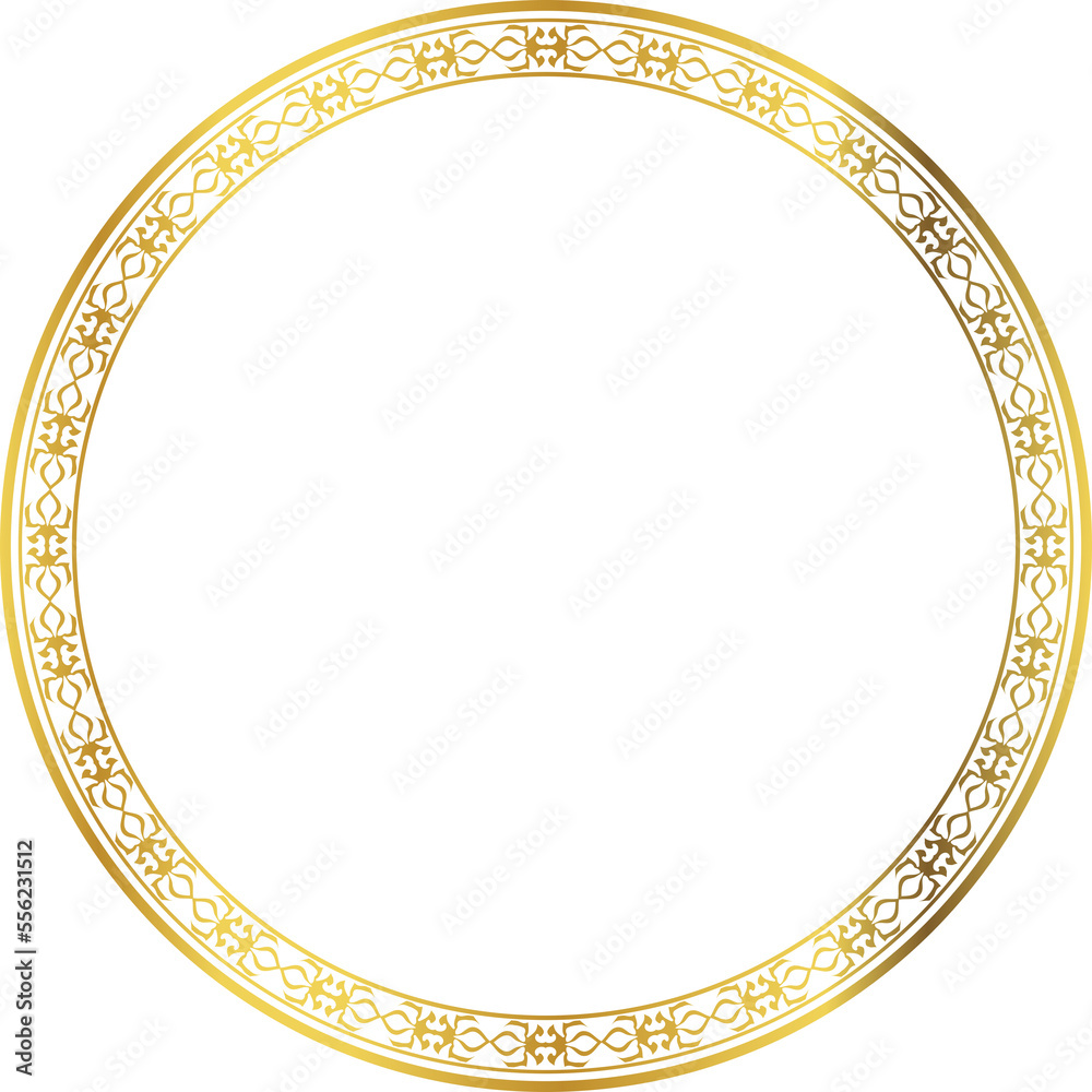 Luxury golden round frame botanic garden vingate pattern Luxury golden round frame botanic garden vingate pattern