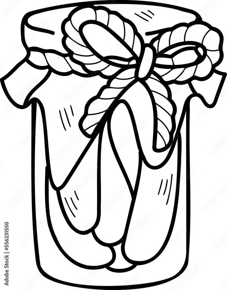 Hand Drawn pickle jar illustration