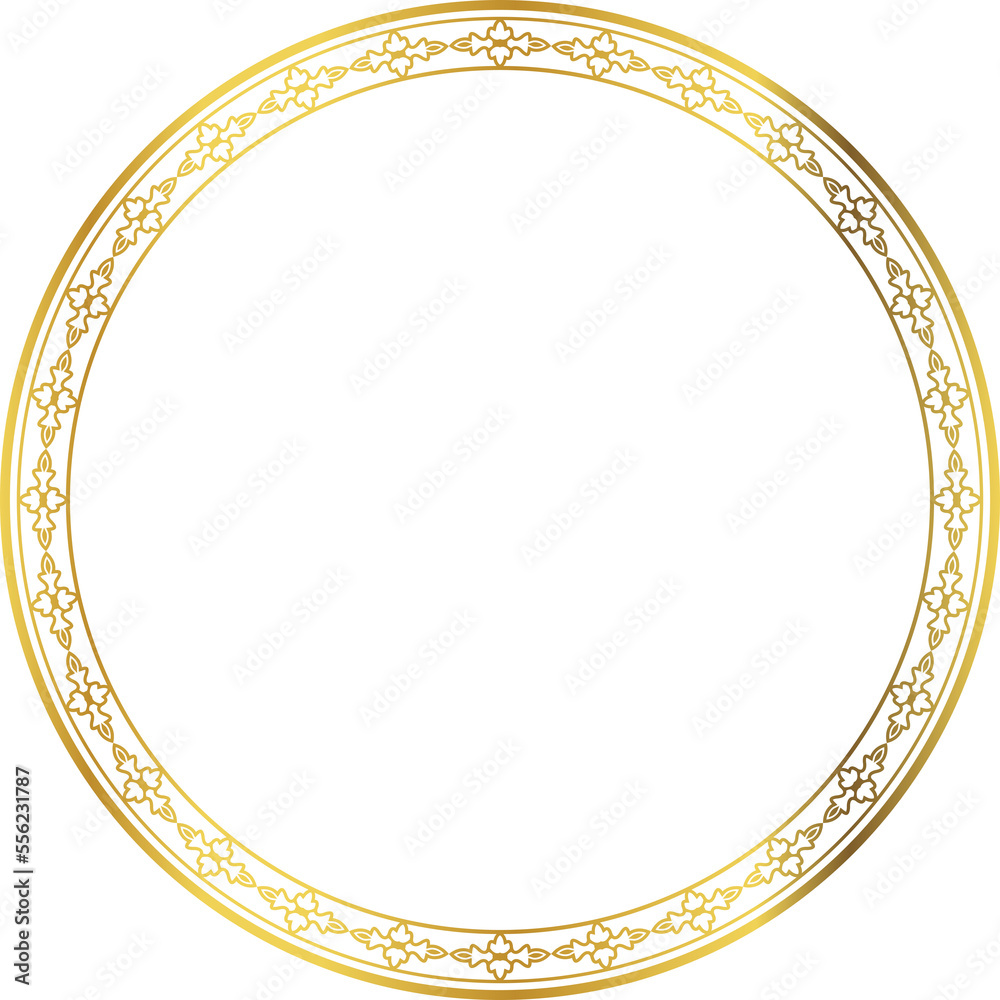 Luxury golden round frame botanic garden vingate pattern Luxury golden round frame botanic garden vingate pattern