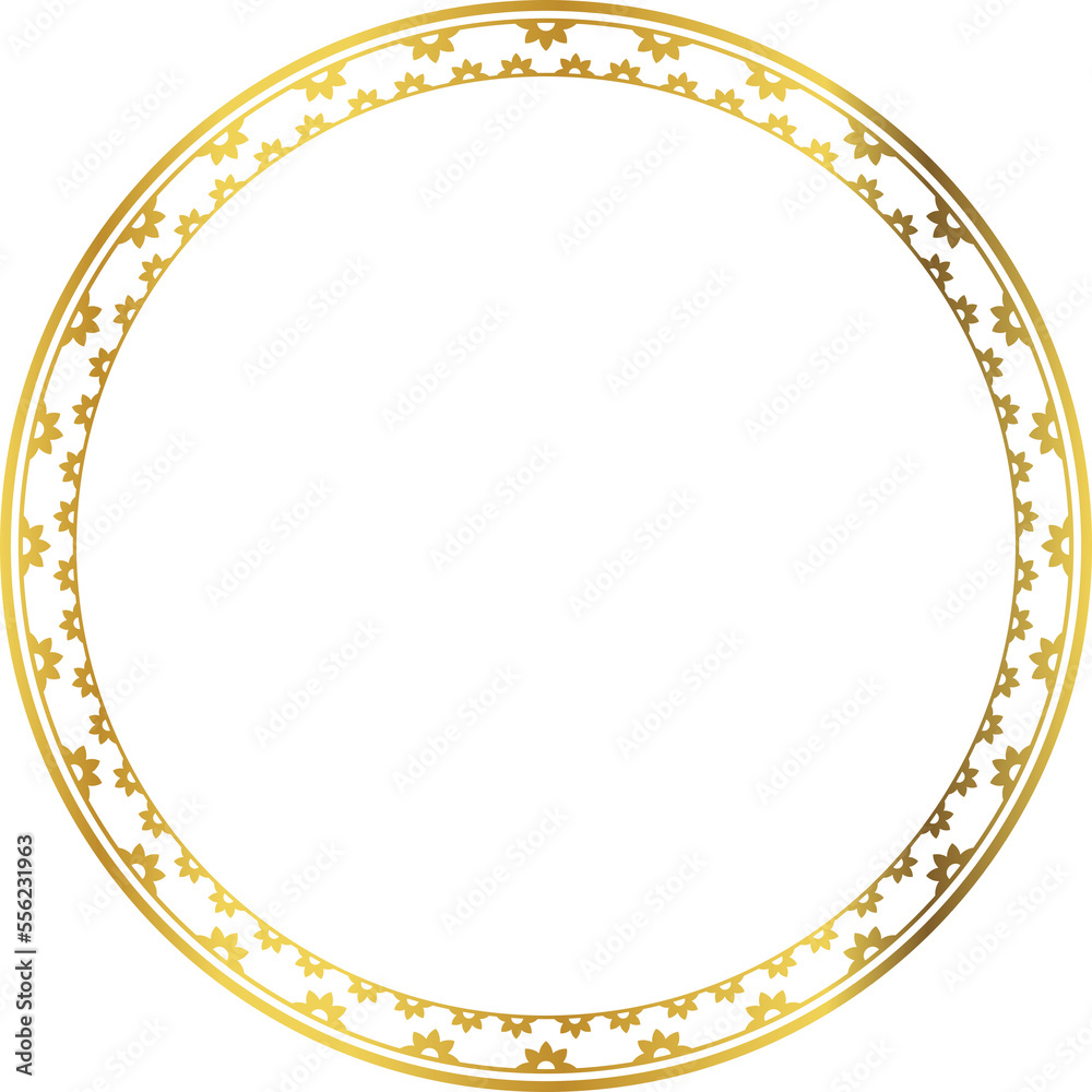 Luxury golden round frame botanic garden vingate pattern Luxury golden round frame botanic garden vingate pattern