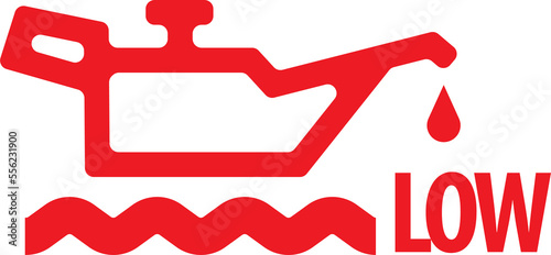 The oil can symbol means the oil pressure is low. If the symbol has a wavy line below it, that means the oil level is low.Engine Oil Level Indicator– warning light looks like a lamp with a drop of oil photo