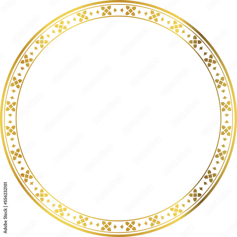 Luxury golden round frame botanic garden vingate pattern
