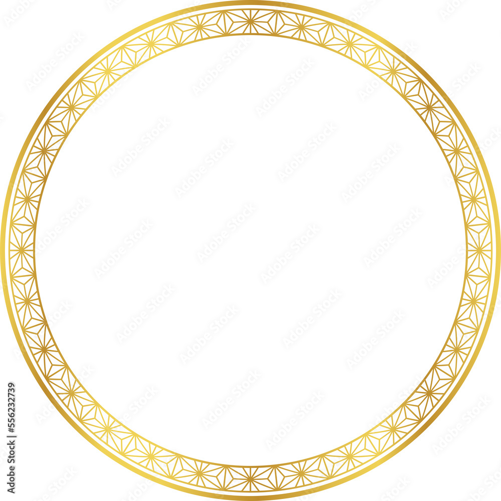 Luxury golden round frame botanic garden vingate pattern