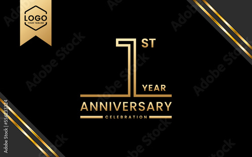 1 year anniversary celebration template design. Logo Vector Template Illustration