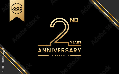 2 year anniversary celebration template design. Logo Vector Template Illustration