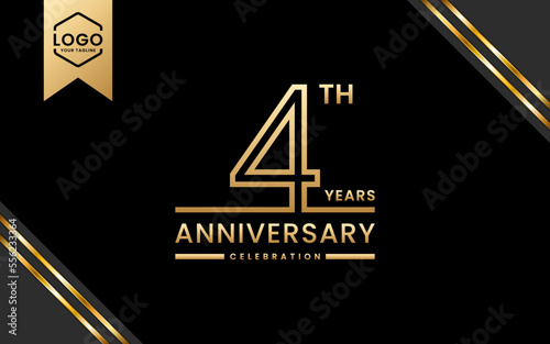 4 year anniversary celebration template design. Logo Vector Template Illustration