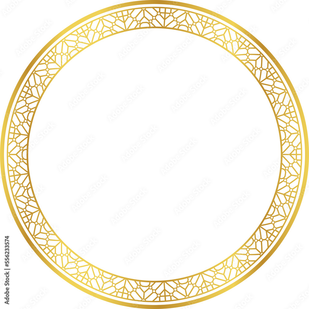 Luxury golden round frame botanic garden vingate pattern Luxury golden round frame botanic garden vingate pattern