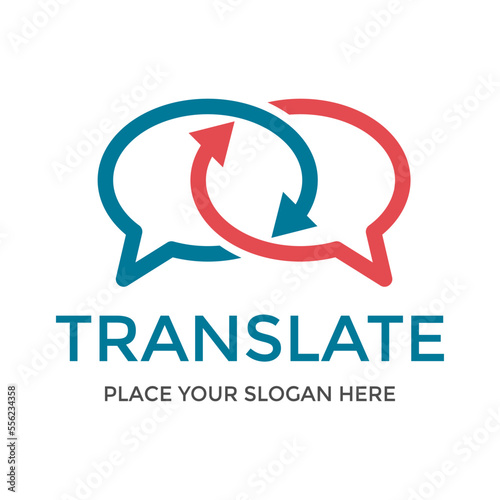 Translate vector logo template. This design use chat symbol. Suitable for language.