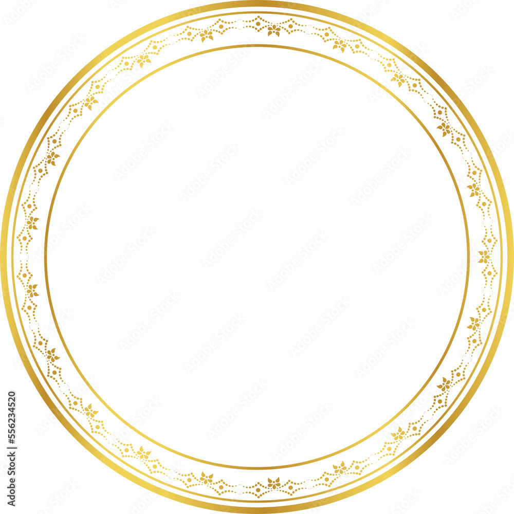 Luxury golden round frame botanic garden vingate pattern Luxury golden round frame botanic garden vingate pattern
