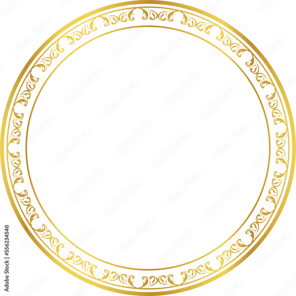 Luxury golden round frame botanic garden vingate pattern Luxury golden round frame botanic garden vingate pattern