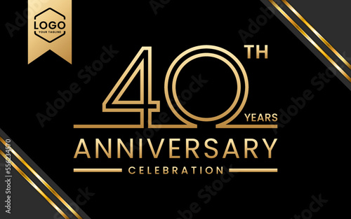 40 year anniversary celebration template design. Logo Vector Template Illustration