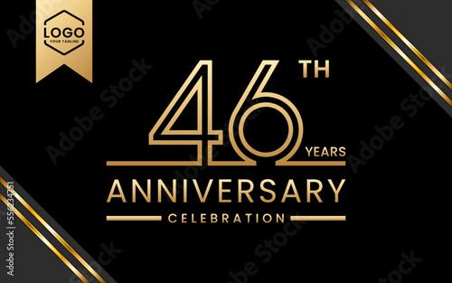 46 year anniversary celebration template design. Logo Vector Template Illustration